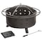 Nature Spring 30 inch Fire Pit- Outdoor Steel Patio Ring with Cover- Stars and Moon Cut Outs 147711KCX - alternate 3